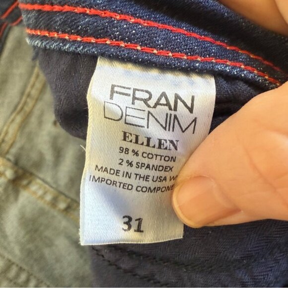 Fran Denim Women’s 31 Blue Dark Wash High Rise Ellen Flare Jeans - Picture 8 of 12
